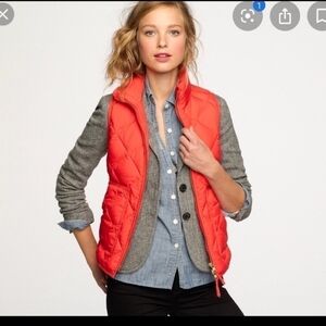 J Crew Womens Down Puffer Quilted Jacket Vest Red Sz XSmall